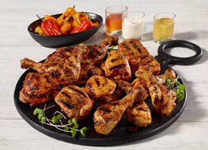 BBQ mustard trio Ferme des Voltigeurs black plate.