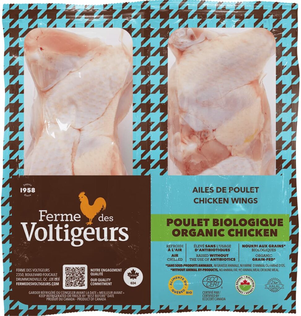 Ferme des Voltigeurs ailes de poulet de grain biologiques